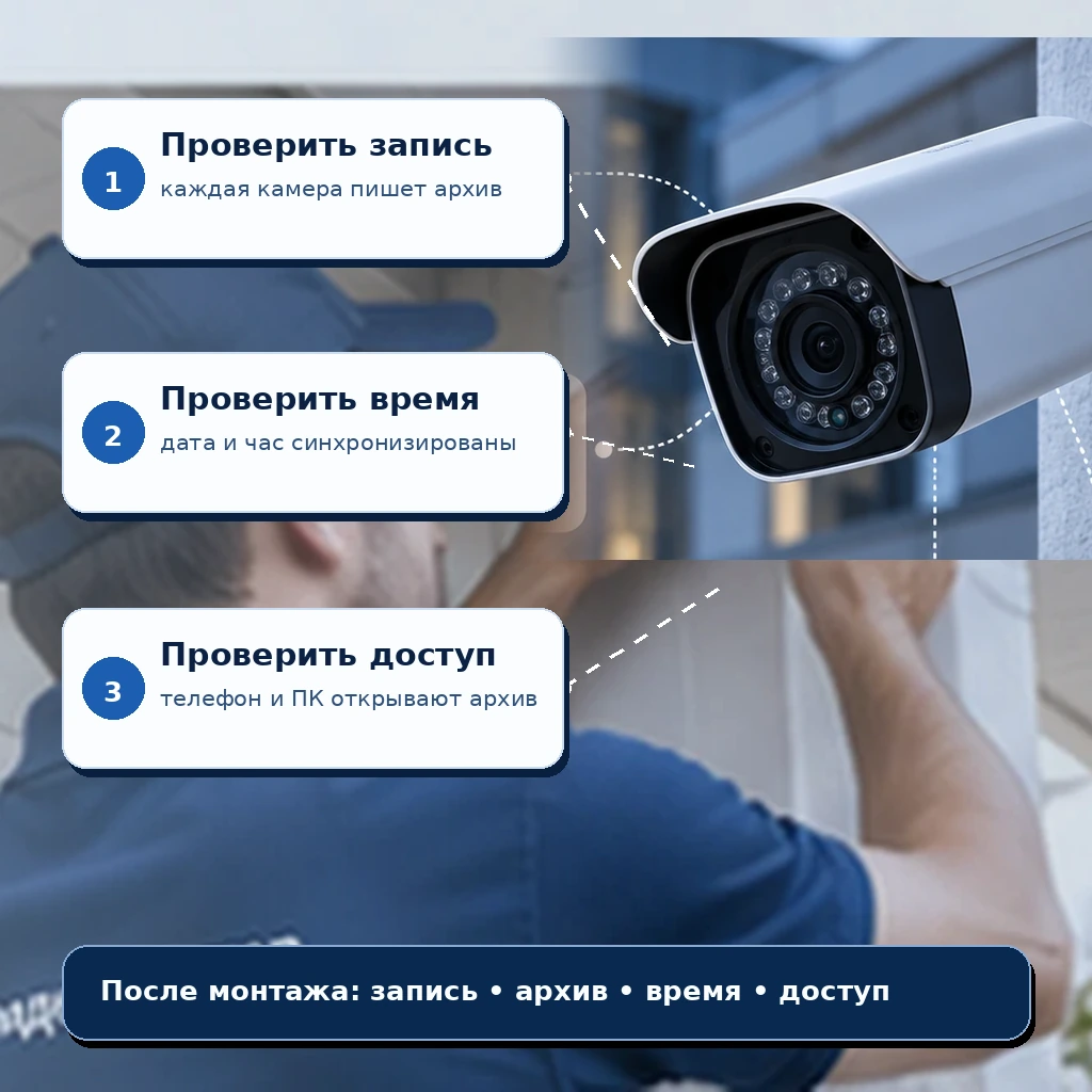Иллюстрация первого экрана: Как проверить видеонаблюдение после установки