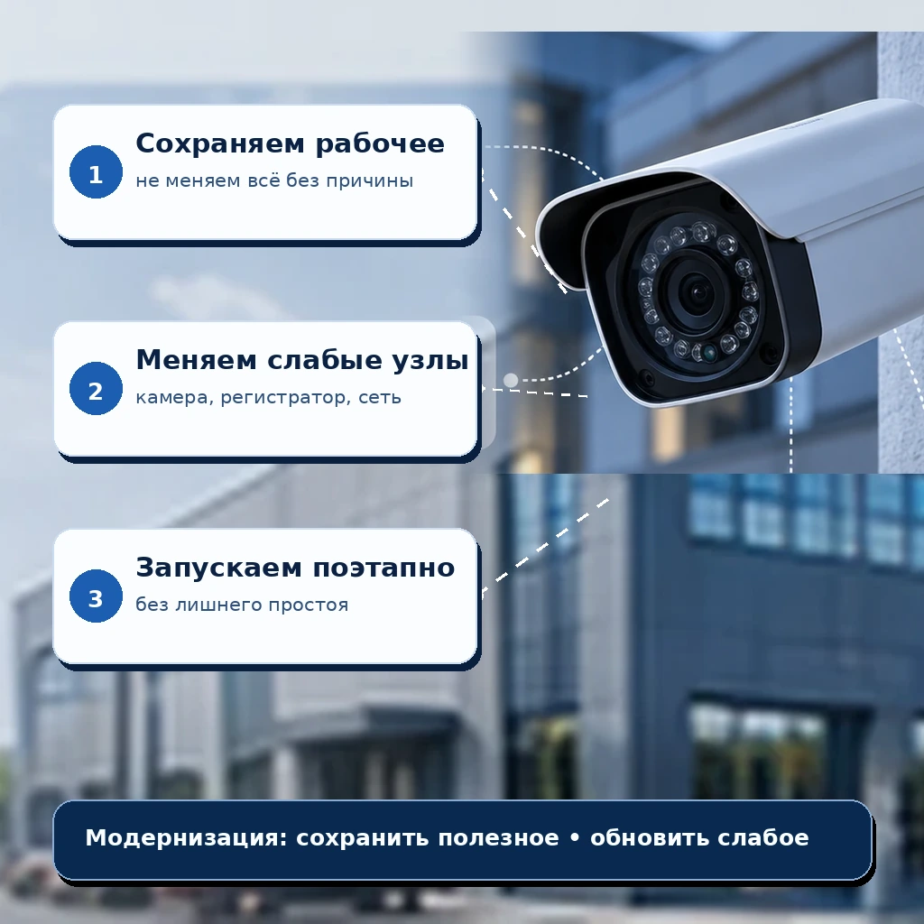 Иллюстрация первого экрана: Модернизация видеонаблюдения без лишней замены
